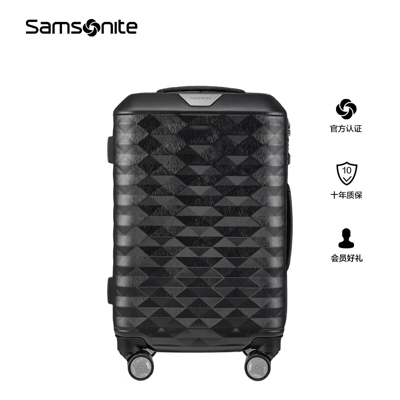 Samsonite high-value suitcase, sturdy, durable, large-capacity, fashionable suitcase, trolley suitcase, suitcase DX4, dark gray 20 inches