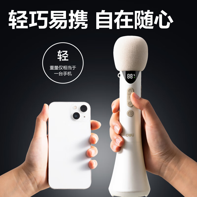Deli (deli) 12W high-power handheld microphone amplifier teacher class speech treasure little bee amplifier teacher speaker teaching tour guide speech microphone wireless Bluetooth karaoke beige