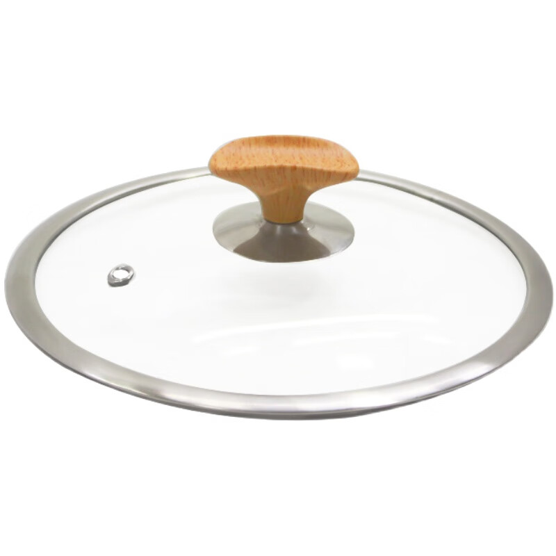 Household glass lid pot lid stainless steel tempered horse spoon lid snow flat soup steaming transparent wide side stir-fry 25 thickened tempered glass (handle) 25cm