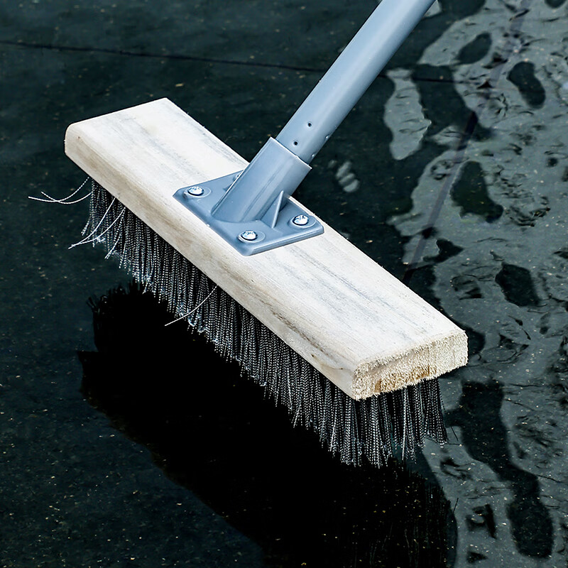 Nafunia wire brush metal pole long handle wooden floor brush kitchen bathroom brush bathroom tiles moss 30CM (single pack)