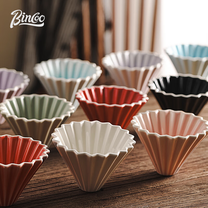 Bincoo hand brewed coffee cake filter cup origami ceramic v60 filter cup filter funnel