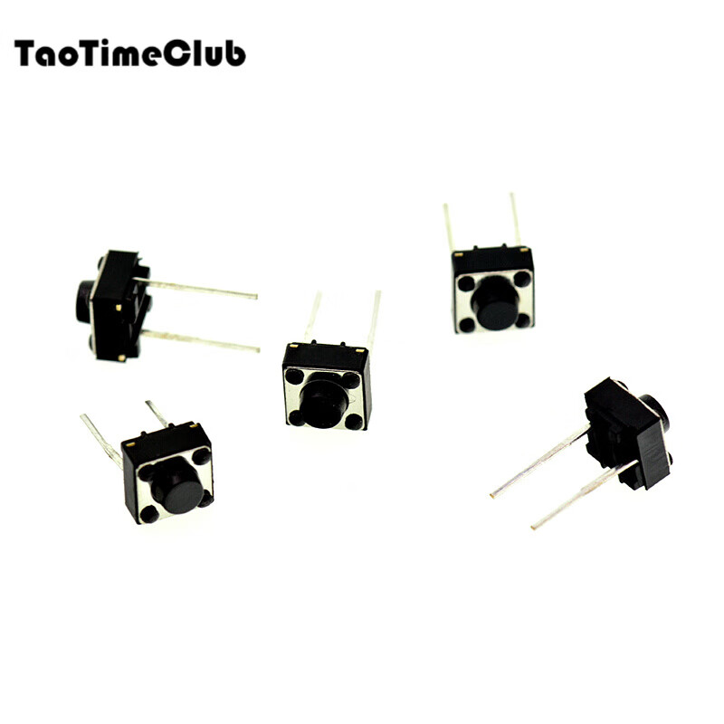 TaoTimeClub tact switch button micro switch 12*12/2*4/3*6/ bracket/SMD/direct plug 6*6*5 middle two pins (20 pcs) No specifications