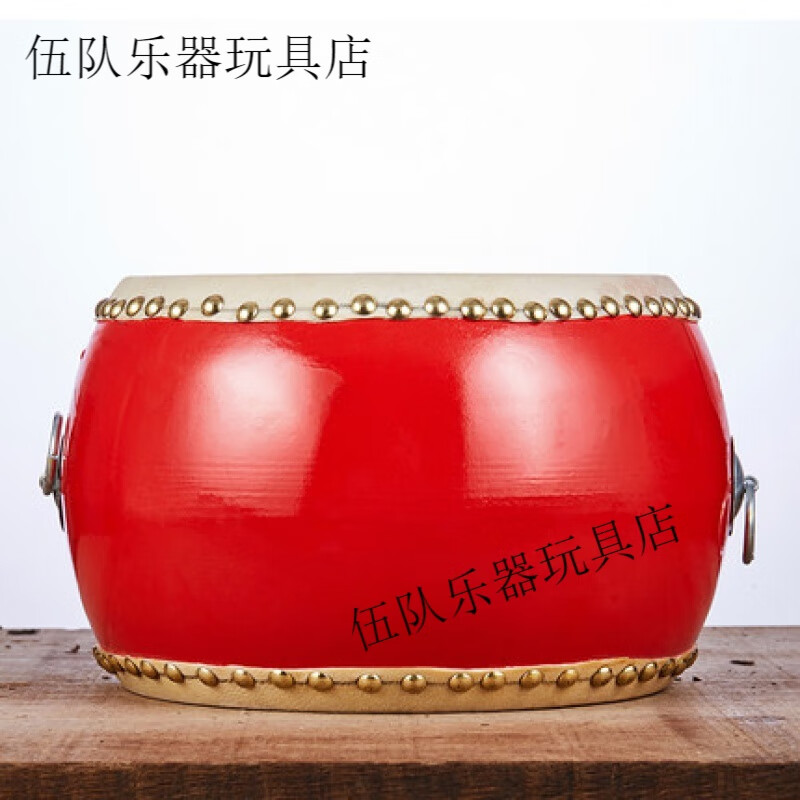 Ouyin dance teaching special drum instrument hand-made adult Chinese drum red drum cowhide chapel drum children's toy drum 17cm8 inch cowhide drum-26*17CM suitable for 3-10