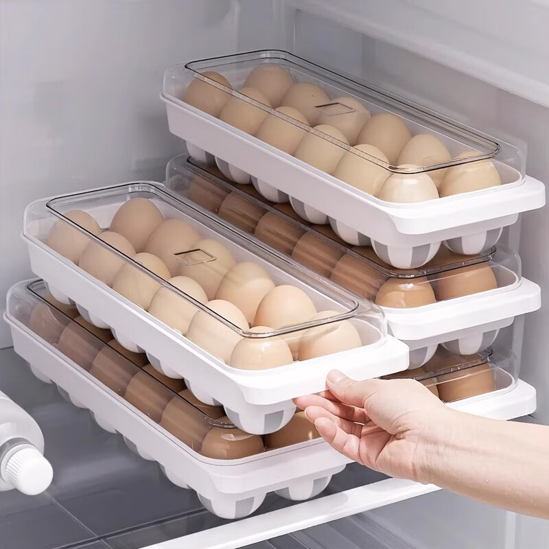 Axco egg storage box side door storage and organization refrigerator special food-grade rolling device for rolling eggs artifact fresh-keeping rack holder cream yellow-1 pack can hold 12 eggs
