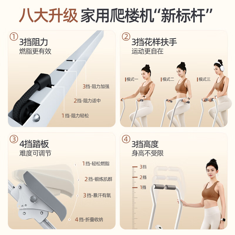 Shantou Lincun Merrick Multifunctional Stair Climber In-situ Stepper Mountaineering and Running Equipment Small Household Sports and Fitness Equipment Non-adjustable Resistance/Foldable for Easy Storage/Door Delivery