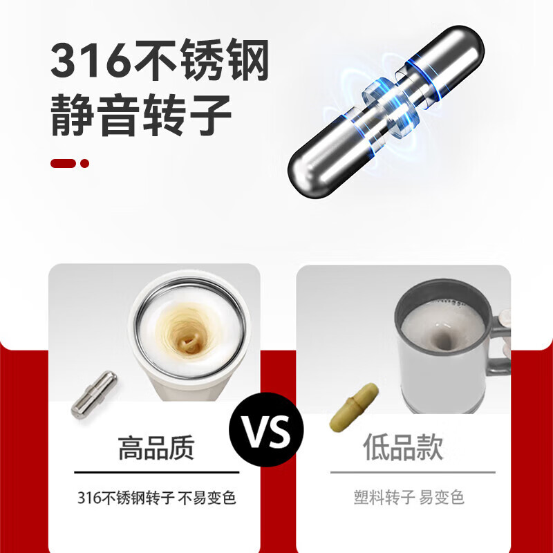 Mi Xiaoshu electric mixing cup coffee cup 316 stainless steel fully automatic rechargeable magnetic yogurt soy milk powder shaking cup off-white 400ml