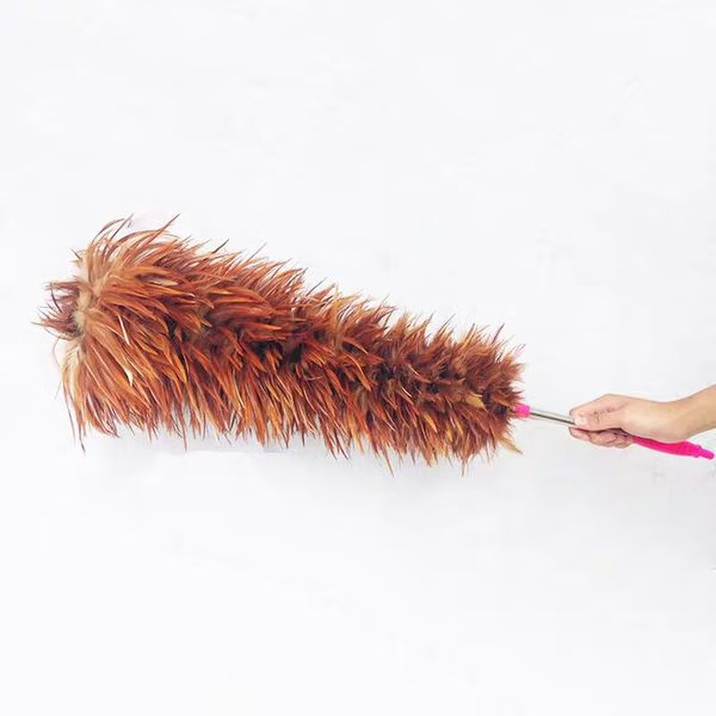 Feather duster removes dust without shedding feathers, self-produced and self-sold handmade household washable 66 cm new mahogany handle