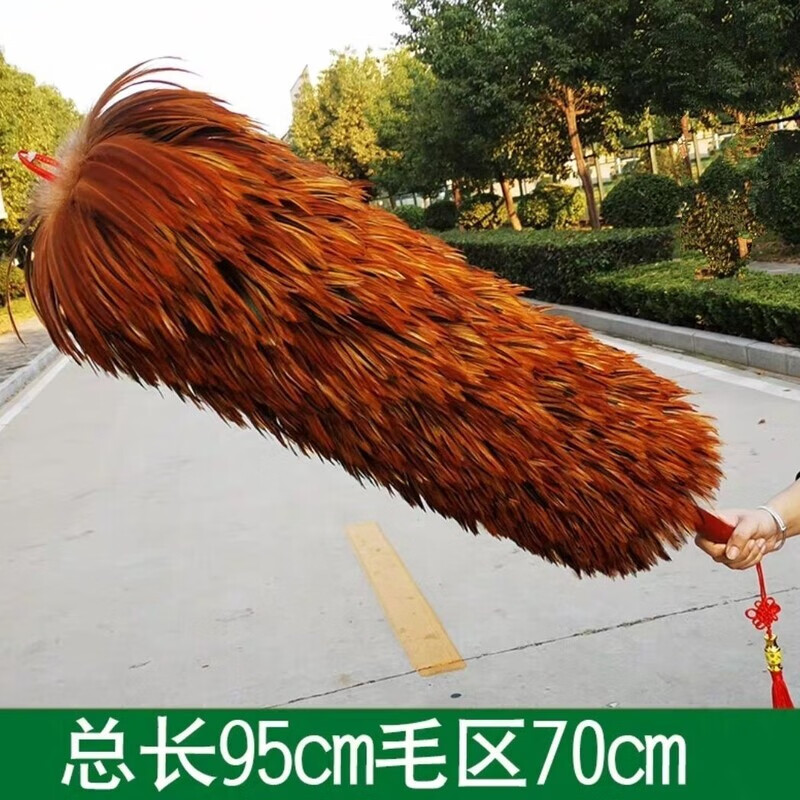 Feather duster removes dust without shedding feathers, self-produced and self-sold handmade household washable 66 cm new mahogany handle