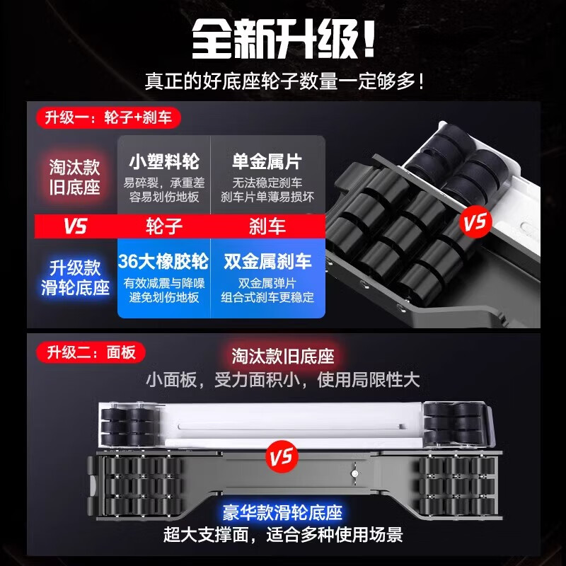 Customized fun bag suitable for Siemens washing machine base frame non-slip foot pads refrigerator pulley bracket roller mobile bracket black flagship model 2 pack + 36 silent rubber wheels