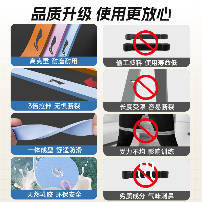 Li Ning elastic band, resistance pull band, fitness pull-up, power-assisted band, elastic rope, shoulder training, back strength training, hip and leg training