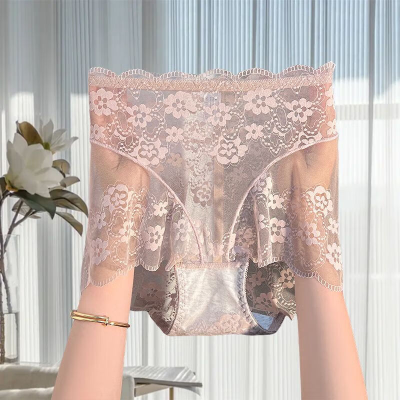 New high-waisted tummy-tightening butt-lifting corset panties for women, large size lace sexy thin mesh seamless body shaping panties black-224 L recommended 100-120 catties