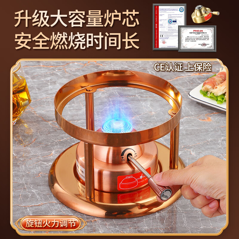 FIREQL commercial high-end single-person small hot pot, one person, one pot, hotel club, thickened stainless steel inflatable hot pot pot, one-character ear natural hammer stamp-glass cover 16cm