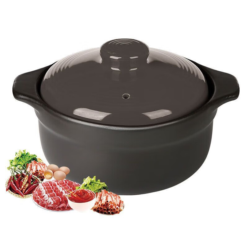 Zhiqiao casserole ceramic casserole open fire high temperature small casserole household dry-burning non-cracked high-temperature resistant pot stone pot ceramic clay pot clay pot dry-fired non-cracking burnt out replacement 1000ml