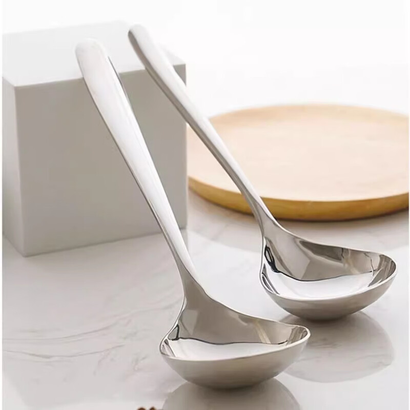 Guofeng 304 stainless steel soup spoon large long handle large mouth drinking spoon eating deepened household soup porridge spoon food grade 304 deepened drinking spoon