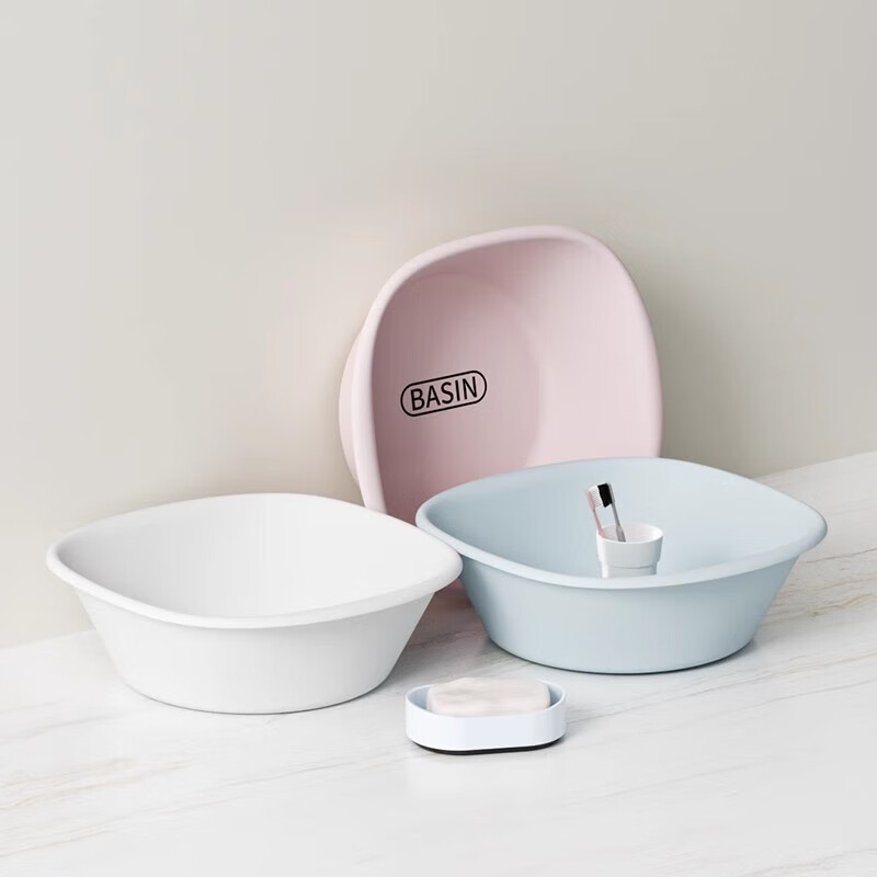 Thickened washbasin large, medium and small household laundry basin student dormitory footbath baby other storage box white thickened small 1