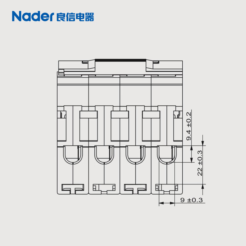 Liangxin NDB263C 4P Shanghai Nader circuit breaker air switch C type 4P small breaker 63A