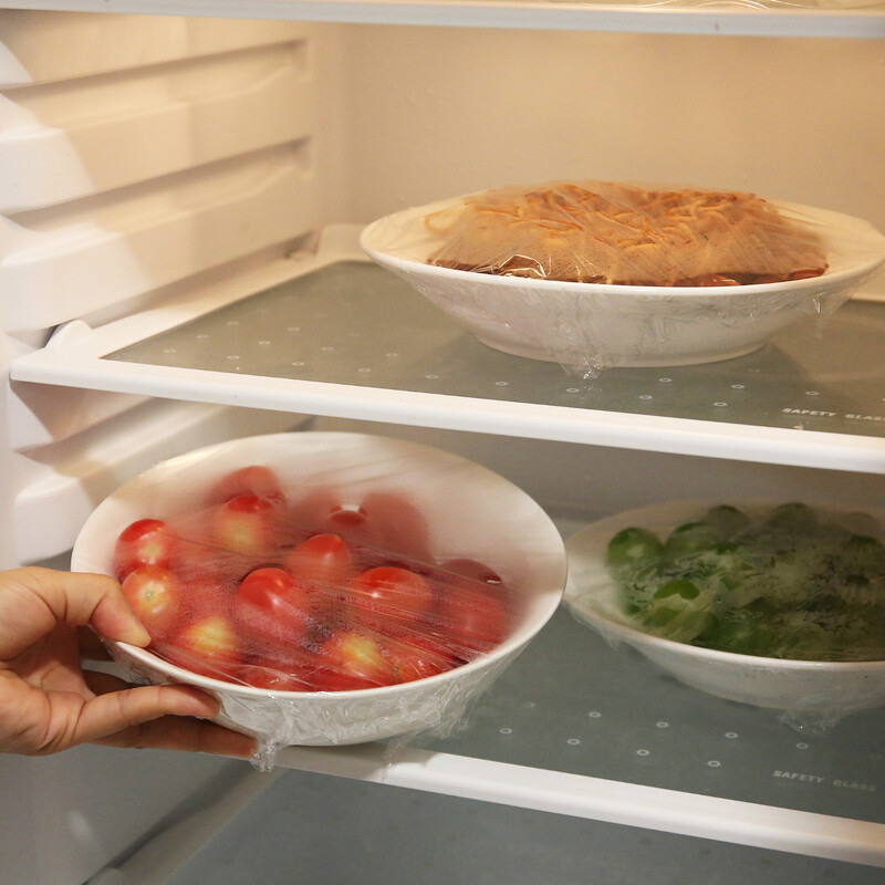 Miaojie Knife-free Tear-off Plastic Wrap Large Roll Point-Breaking Tear-Off Microwaveable Household 50-meter Large Bowl Boxed Large Bowl 1 Roll 30cm*50m Total 50 Meters