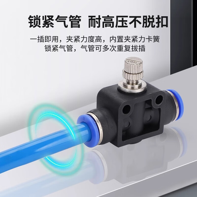 Pneumatic quick connector LSA one-way adjustable pipeline throttle valve trachea quick plug LSA-4 6 8 10 12 LSA-8