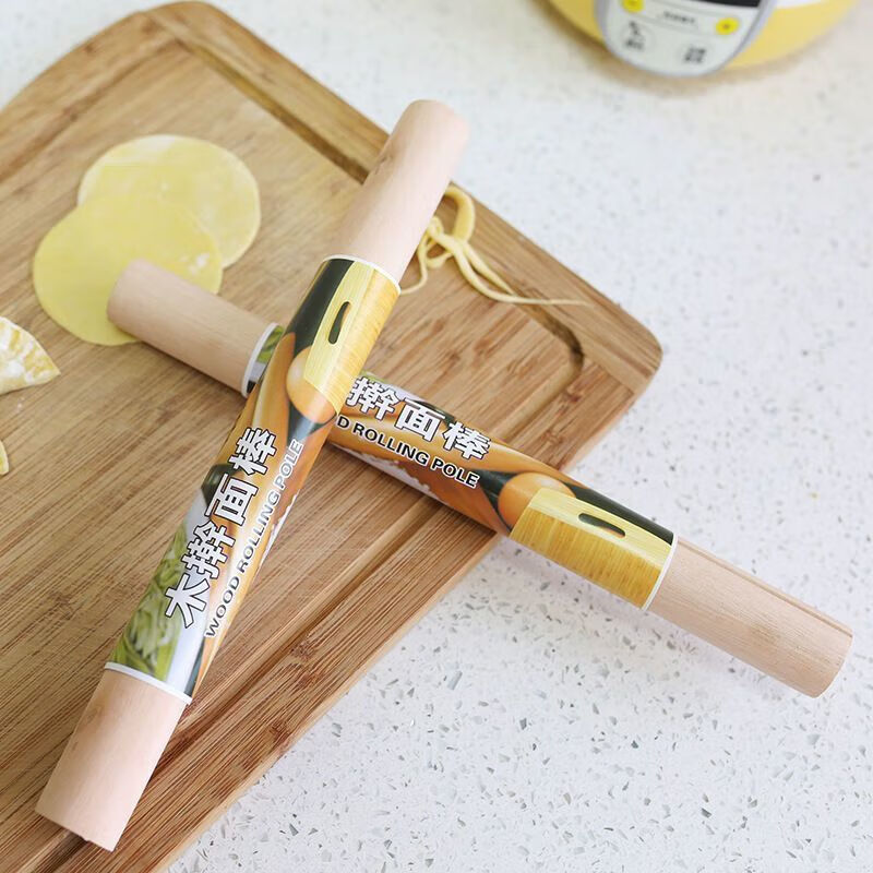 Household rolling pin solid wood dumpling skin small rolling pin baking tool pressing pin flour stick roller solid wood rolling pin 28cm