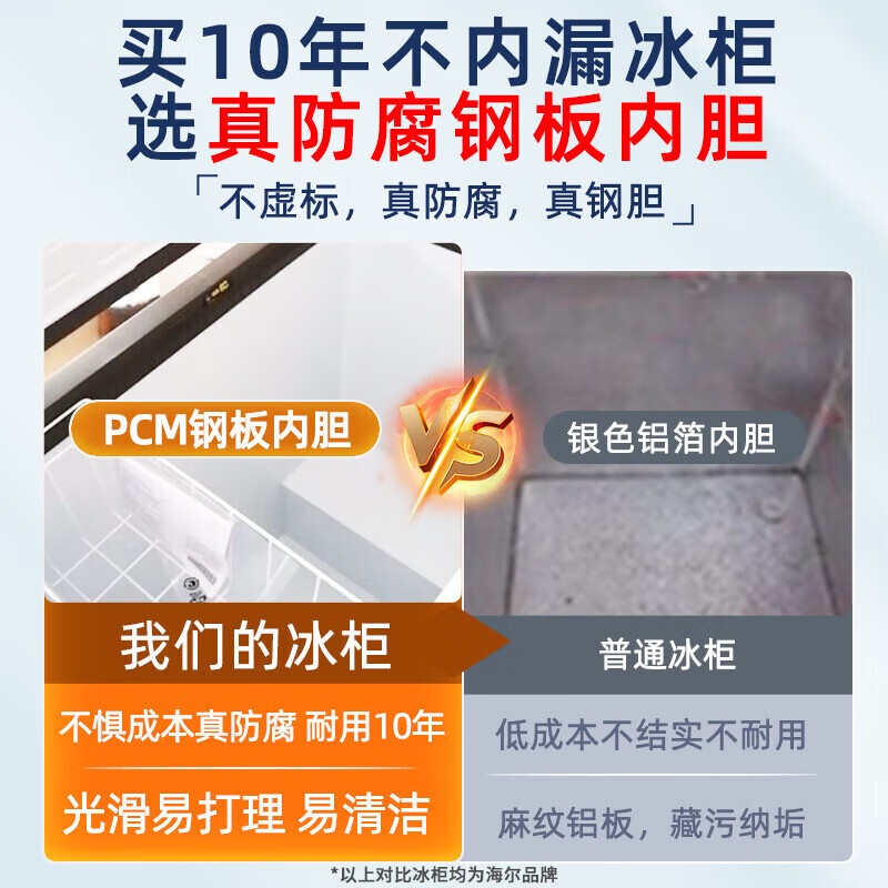 Haier's flagship product recommendation: Freezer for home and commercial use, large capacity 500 liters, 300 liters or more, single temperature horizontal ultra-low temperature freezer, deep-freezing quick-freezing freezer -35 ultra-low temperature丨300 liters丨80% frost reduction丨steel plate liner