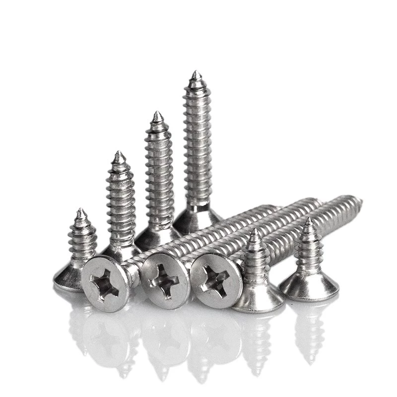 Tianli 304 stainless steel self-tapping screws cross countersunk head flat head screws extended KA wood screws M3*10 (200 pieces)