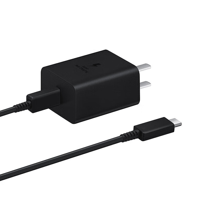 Samsung original 25W / 45W original charger ultra-fast charging second-hand charger second-hand data cable Type-C port charger Samsung 45W charging set black charging head + 1 meter cable 99 new