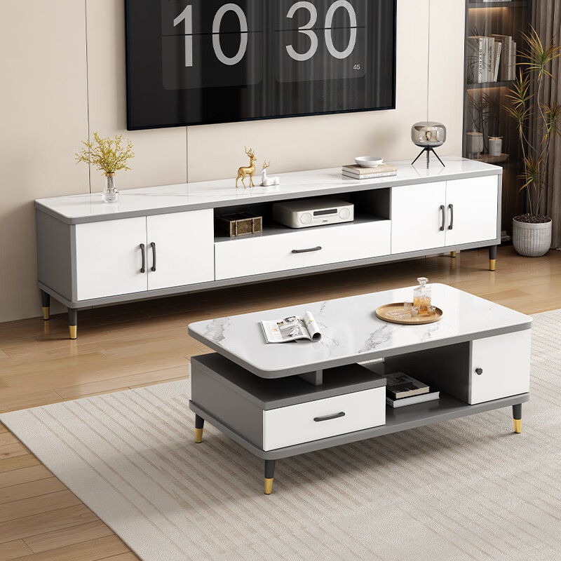 Mu Jinning Slate Coffee Table Modern Simple 2025 New Living Room Bedroom Light Luxury Small Apartment Solid Wood Ecological Board Coffee Table Side Table Extra Height Premium Gray Stone Slate Coffee Table 120cm