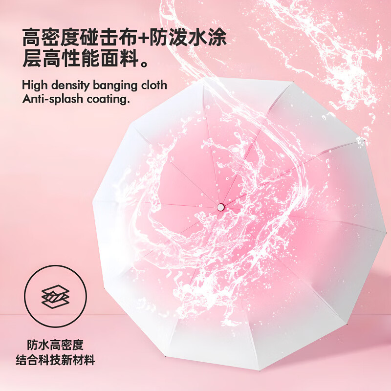 Xiaomi Home Ecological Chain Same Style Fully Automatic Umbrella Universal Rainy Sun Umbrella Larger Anti-UV Parasol Reinforced and Thickened <Gradient Blue-Vinyl Double Umbrella> 20 ribs diameter 1.05 meters