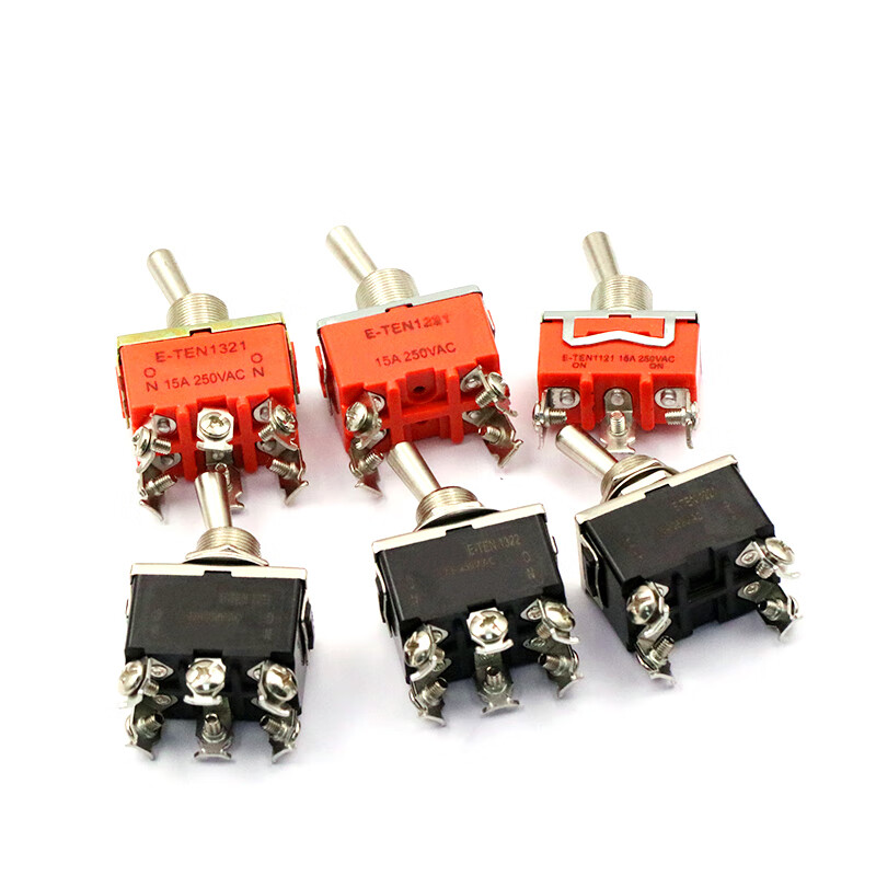 Dafuri rocker switch button power twist switch shaking head 2 3 4 feet 2 3 gears E-TEN1021 1322 1321 black bakelite E-TEN1221 2 gears 4 feet (1 piece)