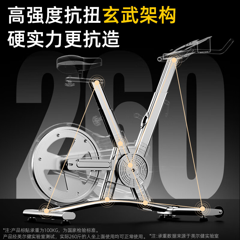 Yingerjian spinning bicycle home silent indoor sports small bicycle gym special weight loss fitness equipment 10KG flywheel set-magnetic silent-smart APP