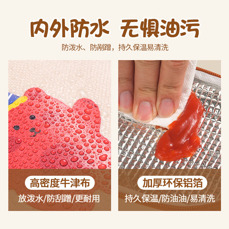 MAXCOOK Insulated Lunch Box Bag Fresh-keeping Lunch Box Bag Cartoon Portable Lunch Box Lunch Tote Bag Aluminum Foil Bag Yellow MCPJ9743