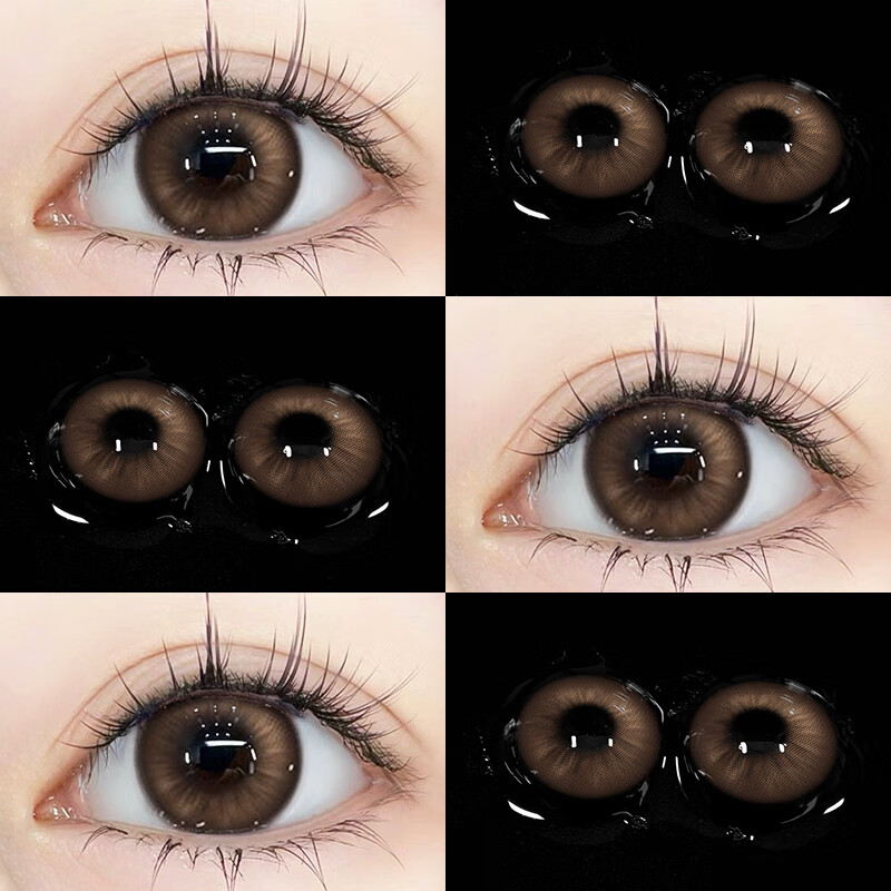 OVOLOOK Brown Color Contact Lenses Half Yearly Disposable Natural Exclusive New Sandwich Genuine Small Diameter Color Contact Lenses Flagship Store Lightly Oolong 14.2 Half Yearly Disposable 0 Degree