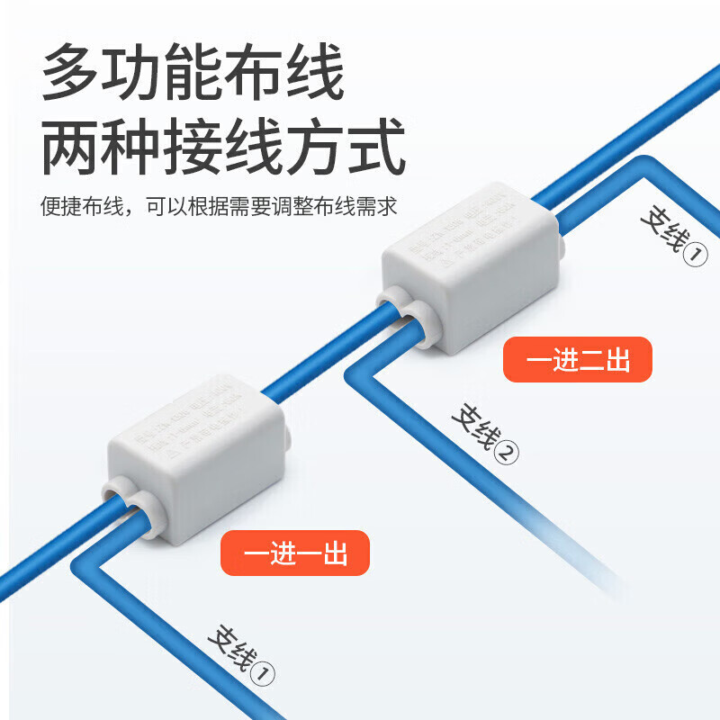 Huijun T-type break-free quick connection terminal wire connector high-power brass splitter parallel T1 one-to-two 1-6 square