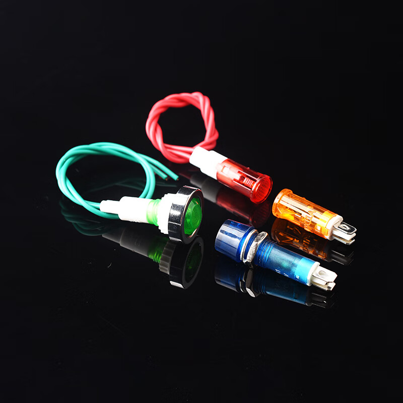 10MM corded indicator light signal light XD10-3 power light XD7-1 work indicator light MDX-11A XD10-7 red 220v (5 pieces)
