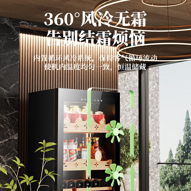 BAIKAILUN wine cabinet constant temperature wine cabinet air-cooled constant temperature moisturizing wine refrigerated storage display cabinet multi-functional household refrigerator sake beer cold bar foreign wine tea cabinet frequency conversion | dual temperature | multi-function | 30 bottles thin model