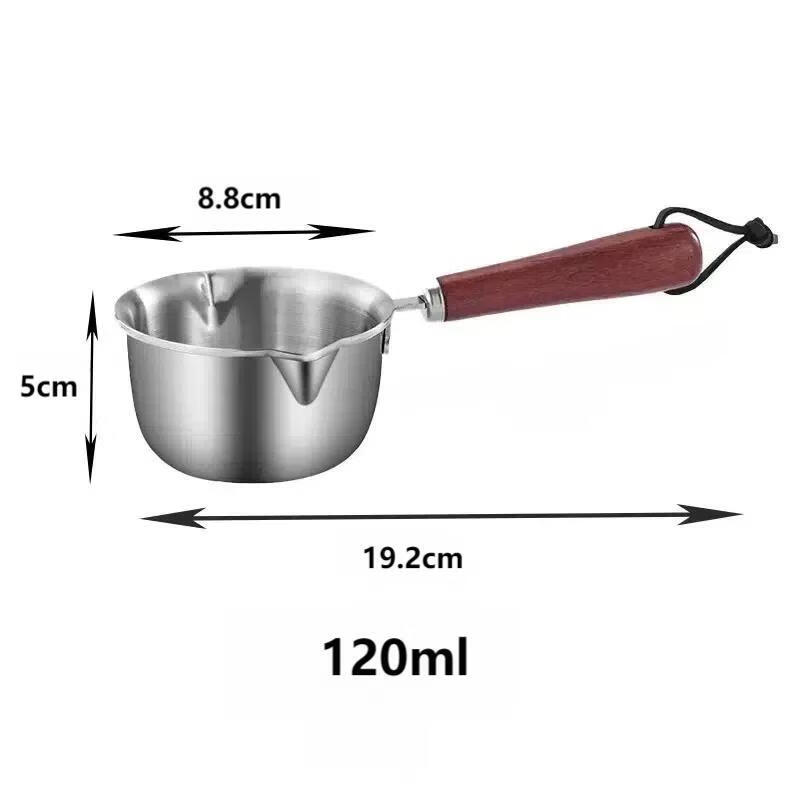 Household mini small milk pot, small pot, kitchen stainless steel hot oil pot, supplementary food pot, 300ml oil pot, 1 9.7cm