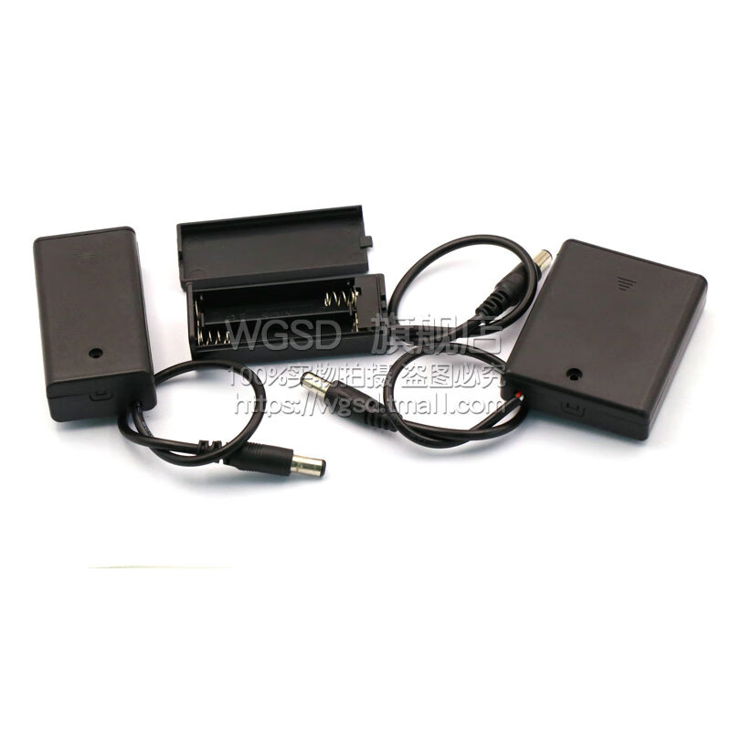 Dafurui 2 3 4 6 8-cell No. 5 No. 7 battery box with USB interface, with DC head, with power cover switch, seat compartment, 6-cell No. 5 battery box with cover, switch and DC head (1 piece)