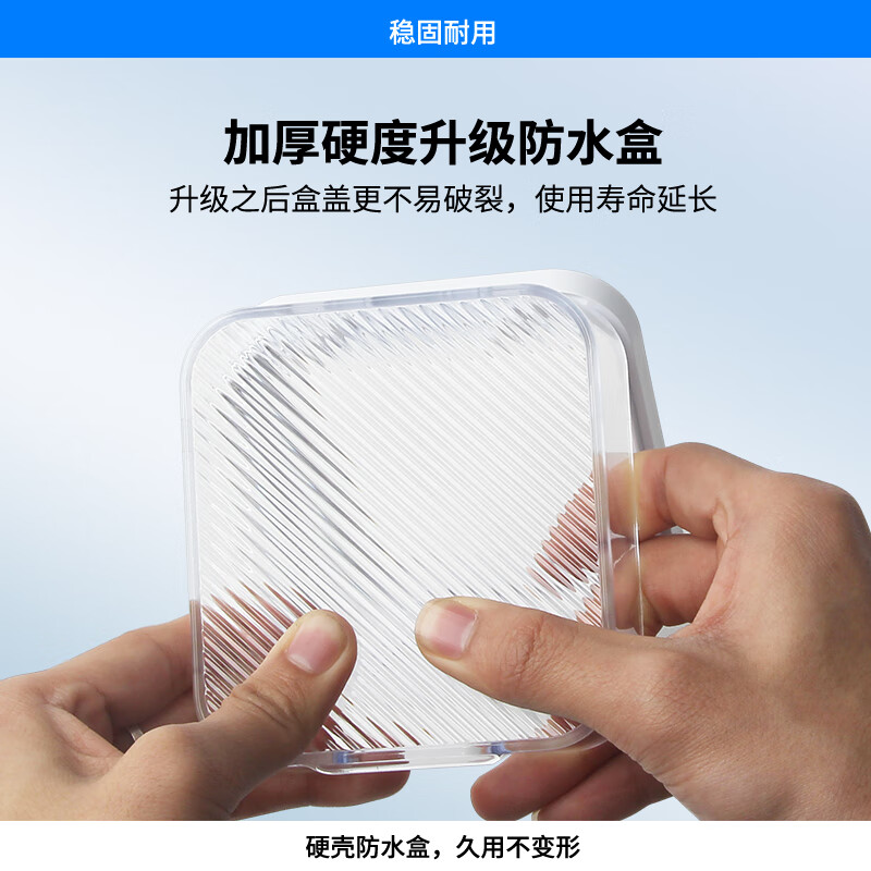 7M International Electrician Type 86 Sticky Switch Socket Universal Waterproof Box Bathroom Light Luxury Protective Cover Box Bathroom Plug Splashproof Box 86 Light Luxury Wave Pattern (White Transparent) None