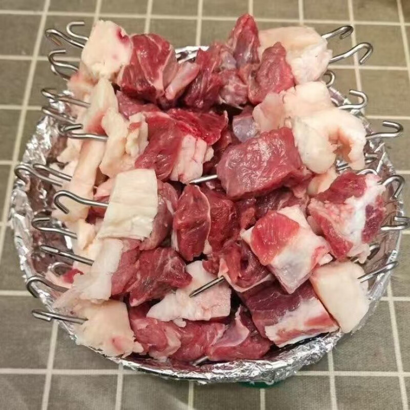 Enshousu 304 stainless steel barbecue grill round hanging skewer rack home kitchen outdoor 48 oven/air fryer universal barbecue grill 304 stainless steel without grill - 1 baking needle