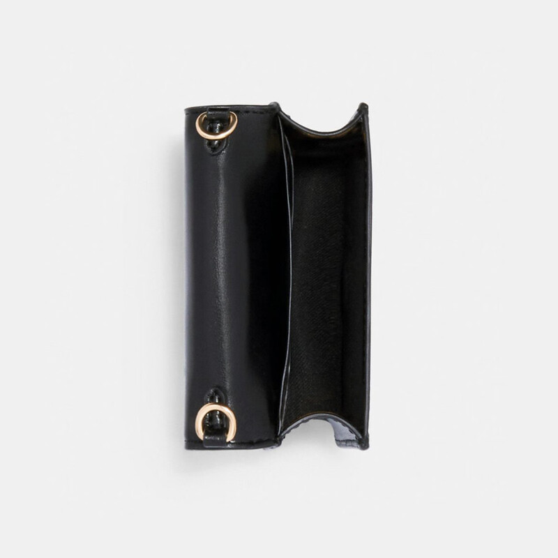 COACH Nationwide Warranty Wallet 10 Presbyopia Crossbody Mini Wallet 6650 Black Brown 10*3*8cm