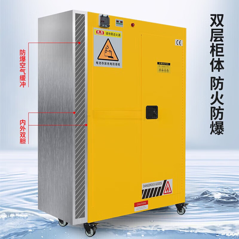 Lithium battery electric vehicle charging safety cabinet high temperature intelligent power-off smoke alarm industrial explosion-proof box home charging LH-SJ04 battery charging storage cabinet