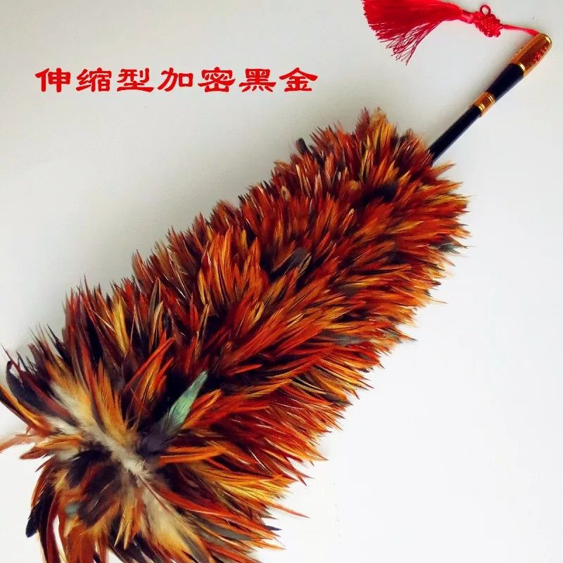 Feather duster removes dust without shedding feathers, self-produced and self-sold handmade household washable 66 cm new mahogany handle