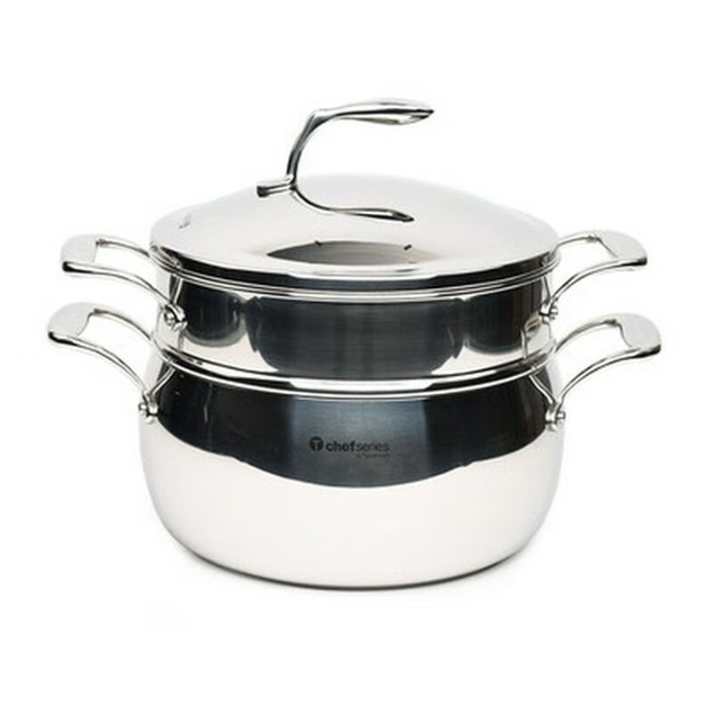TupperClean Tupperware 3.8L/5.7/7.6L stainless steel multi-purpose pot stew pot steamer soup pot wok 5.7 liter pot + steamer