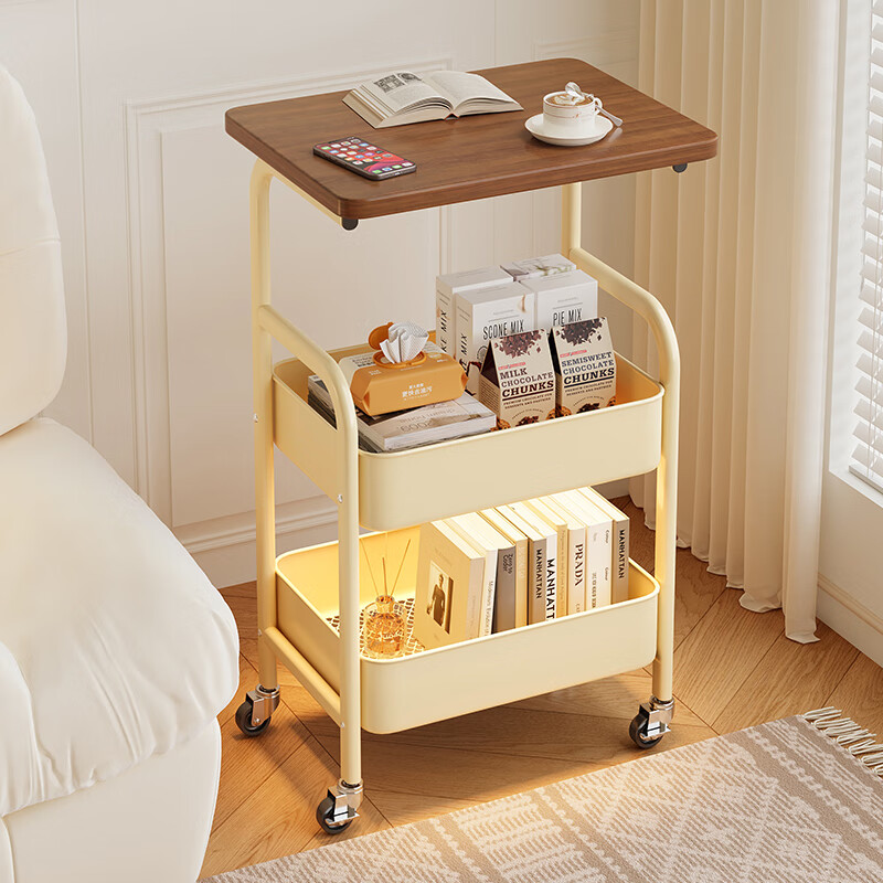 Shanshan wood art coffee table living room small bedside table bedside table bedroom movable storage rack home side table small cabinet