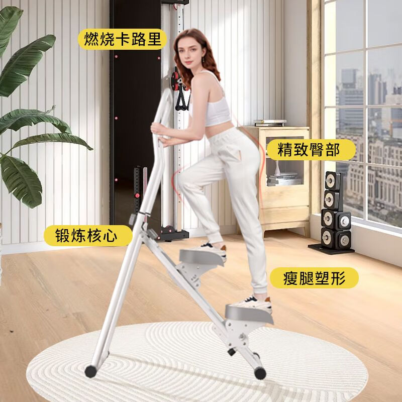 Household stepper stair climbing, aerobic weight loss, multifunctional mountaineering machine, climbing exercise, in-situ stepping fitness equipment, upgraded model - with drawstring floor mat/foldable/counter/height adjustment