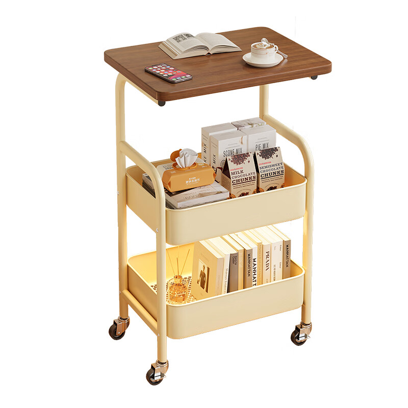 Shanshan wood art coffee table living room small bedside table bedside table bedroom movable storage rack home side table small cabinet