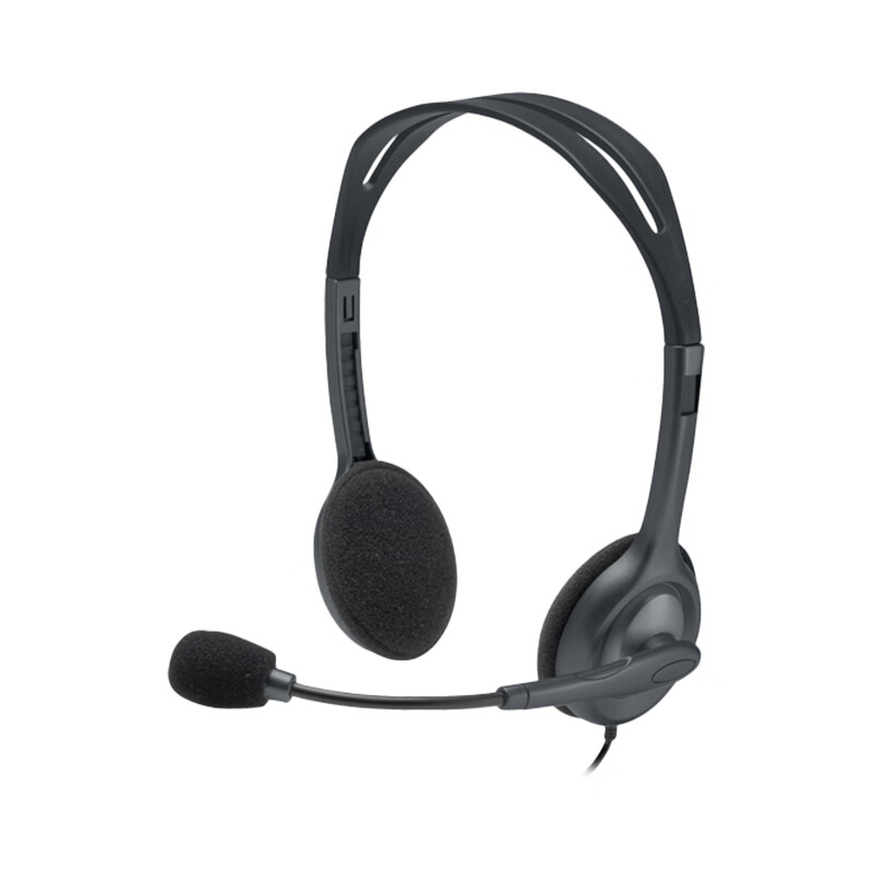 Logitech H111 Stereo Headset with Microphone Computer Laptop Office Headset Black Single Pack