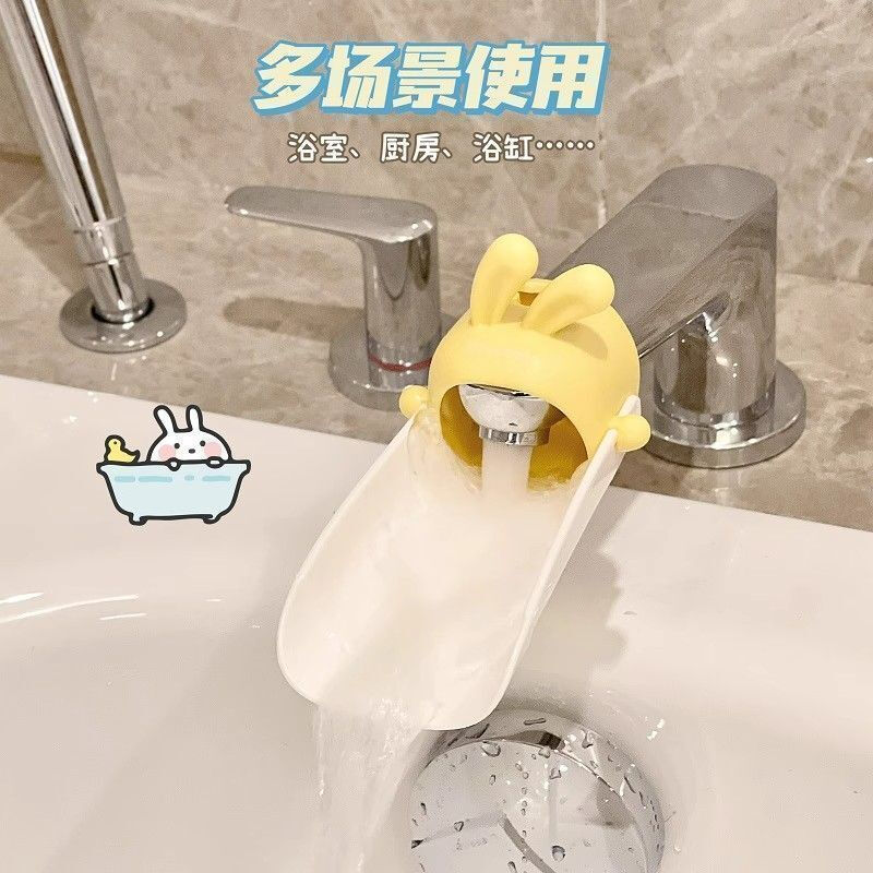 JINGWAN Cute Faucet Extender Creative Cartoon Rabbit Bathroom Bathroom Washbasin Kitchen Universal Slow Water Flow Promotion丨Ongoing Cartoon Faucet Extender Upgraded Thickened and Durable 1 Pack Baby