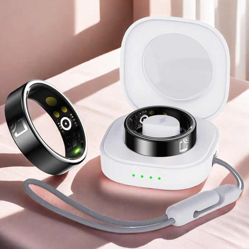 Huawei machine suitable smart ring ceramic heart rate blood pressure blood oxygen health detection sports waterproof sleep monitoring nf 9# obsidian black top with charging compartment NFC