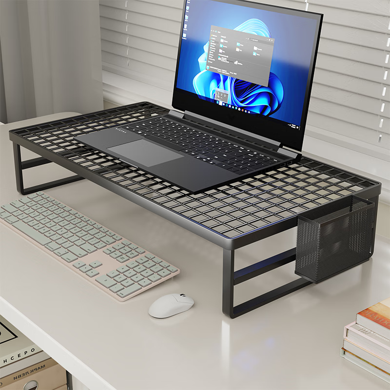 Zhizhi Yifan Laptop Grill Radiator Computer Stand Monitor Increased Base Dormitory Desktop Game Book Stand Black Small Reinforced Carbon Steel Reinforcement
